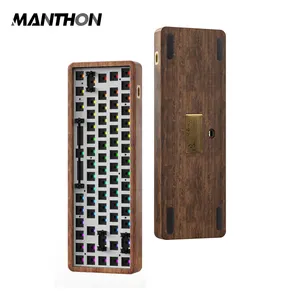 DAGK WoodPro Mechanisches Tastatur-Kit aus massivem Holz 60% RGB Light Palisander Walnuss Hot Swap able Custom Keyboard