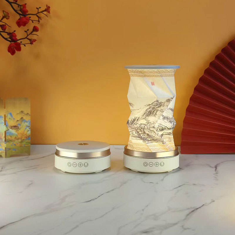 Figurine de résidence de montagne White-fuchun - Rotation dynamique