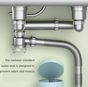 <span class=keywords><strong>Tuyau</strong></span> de vidange d'évier en acier inoxydable de forme ronde, installation facile, directement de l'usine - Product Image 5
