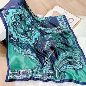 Accept Professional Hijabs 90cm satin Square scarf Attractive product use Printed Elegant Scarves bags dupatta