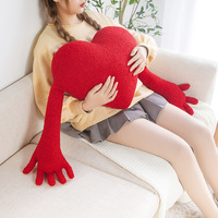 Cojín de Peluche con Forma de Corazón para Parejas, Cojín Decorativo con Forma de Mano, Regalo de San Valentín, Juguete de Peluche para Decoración del Hogar, Sofá y Dormitorio