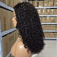Perruque Pixie Bouclée Prix de Gros Cheveux Humains Vietnamiens Bruts Dentelle HD Transparente Fermeture 5x5 pour Femmes Noires