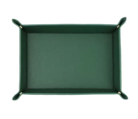 Plateau pliable personnalisé avec nom initial en cuir PU, organisateur de rangement de bureau, bijoux, clés, portefeuille, organisateur de pièces, plateau de rangement de bureau