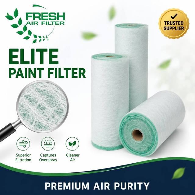 FRESH Fiberglass Air Filter Felt Rolls-Green Color Dust Filter Roll Media for Paint Stop Spray Booth