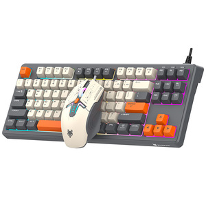 Shiny Fox K600 Wired Keyboard Mouse Set 87 Keys Rainbow Backlight Tri Color <b>Keycaps</b> Office Business Use - Product Image 5
