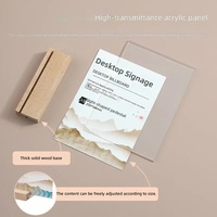 Présentoir de Table en Bois Massif avec Double Emplacement pour Cartes et Menus A4/A5 en Acrylique – Idéal pour Restaurants et Listes de Prix