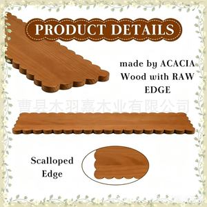 Bandeja rectangular de madera Shijie con diseño de plantas, multifuncional para mesa de comedor, fiestas de cumpleaños, servir frutas y pasteles. - Product Image 5