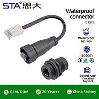 Conector Impermeable RJ45 IP67 para Exteriores, Hembra Roscada, Montaje en Panel, Placa PCB, Cable Cat5e CAT6e de 8 Pines, PVC, 0.3M 0.5M 1M