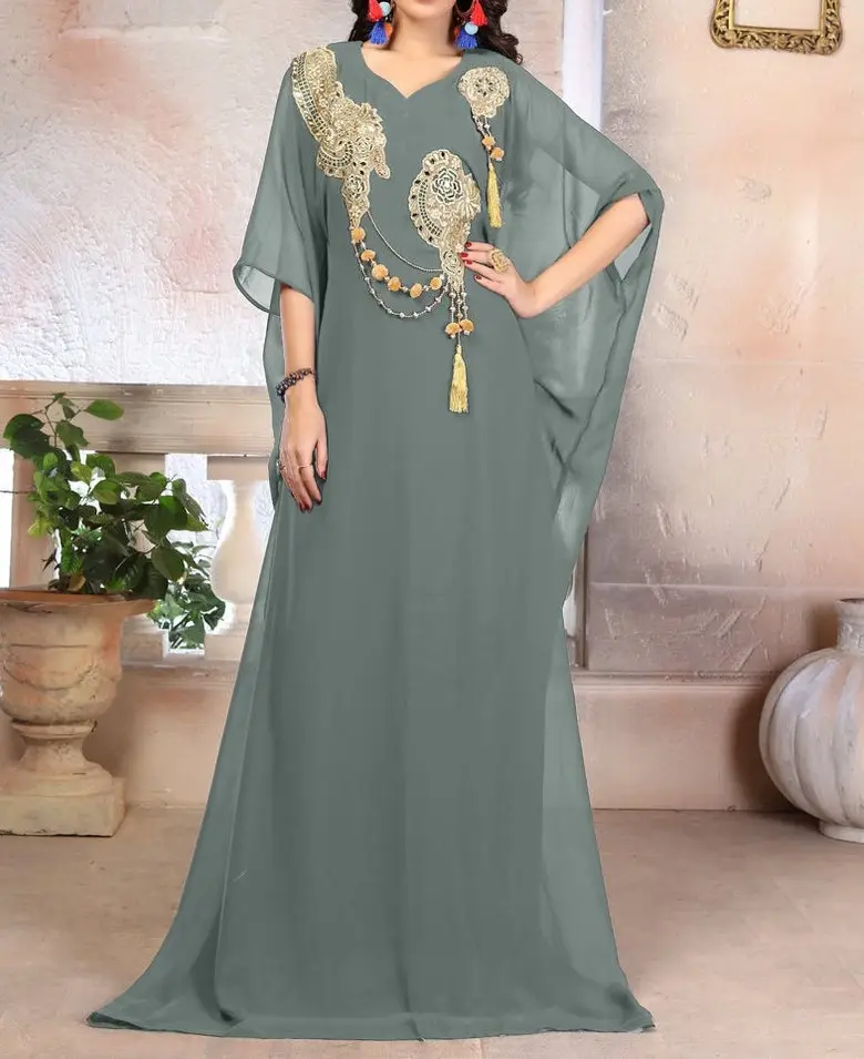 Vestido abaya manga longa feminino, vestido de manga longa hijab maxi árabe islâmico