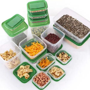 Vendita calda <span class=keywords><strong>Set</strong></span> di 17 plastica contenitore per alimenti <span class=keywords><strong>Set</strong></span> di conservazione <span class=keywords><strong>frigo</strong></span> scatola di conservazione dispensa <span class=keywords><strong>Organizer</strong></span> con coperchio - Product Image 4