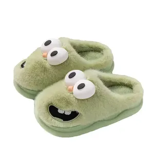2025 nouveau dessin animé gros yeux <span class=keywords><strong>chien</strong></span> pantoufles <span class=keywords><strong>pour</strong></span> femmes nouveau hiver intérieur maison en peluche chaud Couple pantoufles Ins Style - Product Image 3