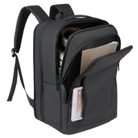 Mochila para Portátil Sólida y Sencilla con Logotipo Personalizado, Mochila para Computadora con Múltiples Bolsillos, para Hombre de Negocios, Trabajo Diario, Viajes de Corta Distancia