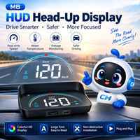 OBD2 Auto HUD Head-up-Display Digitaler Tachometer Drehzahlmesser Wassertemperatur Spannungsalarm Auto-Helligkeit LED-Anzeige