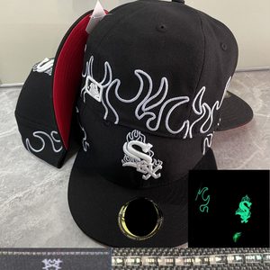 Gorra de Béisbol al por Mayor para Bordado 3D con Patrón de Béisbol Fluorescente, Gorra de Visera Plana, Marca PouChang AnFo - Product Image 5