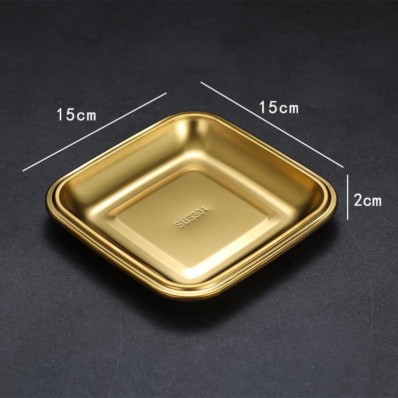 Medium square meal plate (304 gold)