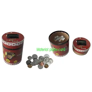 Promotional gift Kraft Paper Cardboard piggy bank Electronic Digital Coin count money bank Jar