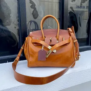 New High Quality Designer Handbag Women's Luxury Style Tote Plant-tanned Cowhide Shoulder Bag