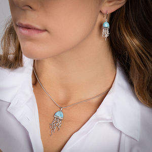 Joyería de Larimar Natural con Diseño Personalizado en Plata 925, las Mejores Gemas para Compromiso - Product Image 3