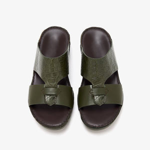 SHIKOL, zapatillas de verano de cuero exótico verde para hombre, calzado árabe de lujo, sandalias de Dubái, zapatillas árabes italianas transpirables duraderas - Product Image 1