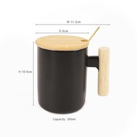 Fabricant en gros de tasses à café en céramique blanche personnalisées avec logo imprimé par sublimation, avec poignée en bois