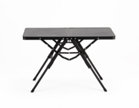 Table à cartes pliante carrée à cadre métallique avec dessus en aluminium Pieds réglables pliables en deux pour adultes, intérieur et extérieur