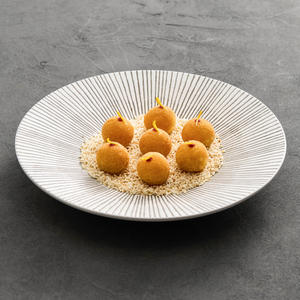 Plato de Verduras de Cerámica Esmaltada Blanca con Doble Espiga para Cocina Artística en el Hogar y Hoteles, Redondo, Apto para Microondas y Lavavajillas - Product Image 3