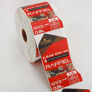 Tùy Chỉnh In Ấn Tự Dính Không Thấm Nước Vinyl Cuộn Phía Trước Và Trở Lại Gói Chai Nhựa Động Cơ Dầu Nhãn Dán Nhãn Cho Chất Bôi Trơn - Product Image 4