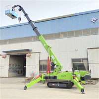 Mini-grue araignée de 5 tonnes en stock, 360° °   Rotation complète pour mur rideau de centre commercial, télécommande sans fil proportionnelle et fluide
