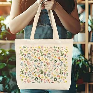 Aesthetic Design Cotton <b>Bag</b> Full-color Printing Environmentally Friendly Shopping <b>Bag</b> Large Capacity Tote <b>Bag</b> - Product Image 2