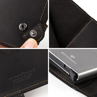 Portefeuille court unisexe moderne en cuir véritable de luxe avec pochette ouverte, protection RFID, style vintage et doublure en polyester