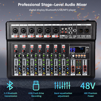 Console de mixage audio 8 canaux, alimentation micro 48V, lecteur MP3 USB intégré, prise en charge OEM ODM, console de mixage audio pour studio professionnel