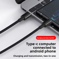 Câble de données USB-C vers Micro USB avec OTG, recharge bidirectionnelle, charge rapide, gaine tressée pour téléphone portable