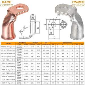 Terminales de Cobre de 90 Grados Fastronix con Orificio de 3/8 para Cable de Batería de Calibre 2, Conectores de Cobre Puro Modelo 405-017 - Product Image 3