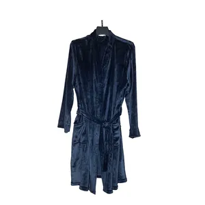 Прямые продажи с фабрики, зимний пушистый темно-синий халат для пар, индивидуальный мягкий плюшевый Халат