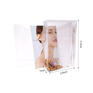 Clear <strong>Plastic</strong> Stand <strong>Picture</strong> <strong>Frame</strong> 2.1*3.4 Glitter Water <strong>Frame</strong> Box for Photo - Product Image 5