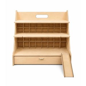 <b>Wooden</b> <b>Toy</b> <b>Car</b> <b>Garage</b> Child Parking Montessori Organizer with Storage Drawer - Product Image 4