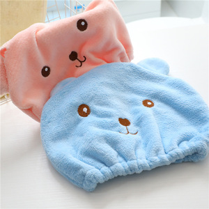 Gorro de Secado de Cabello con Diseño de Oso de Dibujos Animados, Toalla/Gorro de Ducha de Microfibra Absorbente y de Secado Rápido para Secar el Cabello y Envolver la Cabeza - Product Image 1