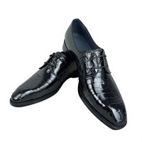 Chaussures habillées pour hommes 100 % cuir de crocodile – Cuir verni, style britannique de luxe, semelle en cuir, chaussures de cérémonie et de mariage