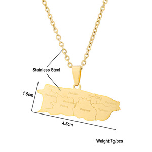 Nuevo Collar de Moda con Colgante de <span class=keywords><strong>Mapa</strong></span> de Puerto Rico en Acero Inoxidable Esmaltado para Mujer - Product Image 3