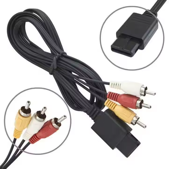 1.8m 6ft AV RCA Video Cord Cable for Snes Game Nintendo N64/64
