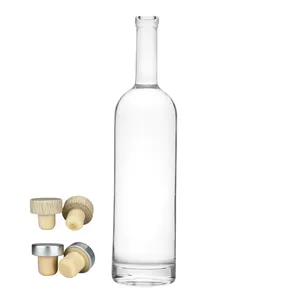 700ml 750ml Glasflaschen ขวดวิสกี้แก้วขวดไวน์แก้วไวน์ขวดสําหรับสุราวิสกี้วอดก้า Botella De Vidrio เครื่องดื่ม