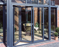 Portes pliantes en alliage d'aluminium avec verre trempé pour l'isolation acoustique et la réduction du bruit