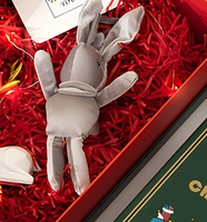 Ensemble de cadeaux de Noël avec sac à poignée en corde, boîtes en papier, lapin porte-bonheur, carte de remerciement pour offrir des cadeaux de Noël