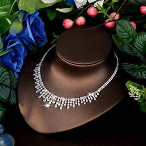 Mode cubique zircone goutte d'eau collier boucles d'oreilles ensemble pour les femmes mariée haute qualité robe de soirée de mariage bijoux S-466 - Product Image 6