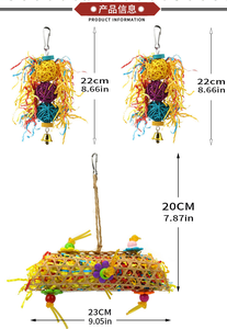 Atacado 3 Pacote Colorido Luxo Clássico Madeira Rattan Bola Chew Brinquedos Pet Acessório para Papagaios <span class=keywords><strong>Bird</strong></span> Cage - Product Image 2