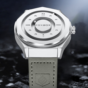 <span class=keywords><strong>Montre</strong></span> à lévitation magnétique simple pour <span class=keywords><strong>homme</strong></span> avec cadran gris de 43 mm en <span class=keywords><strong>cuir</strong></span>, dessin animé, avec boule flottante 3D, étanche, boîte cadeau - Product Image 3