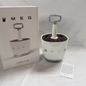 ที่ใส่ช้อนส้อมเหล็กแบบคลาสสิก ทนทาน เป็นมิตรต่อสิ่งแวดล้อม พร้อมท็อปไม้และด้ามจับโลหะ สำหรับจัดเก็บในครัว - Product Image 5