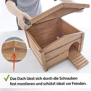 <span class=keywords><strong>Maison</strong></span> de <span class=keywords><strong>hérisson</strong></span> à l'épreuve de l'hiver avec sol et toit résistant aux intempéries, parfaite pour l'hibernation et comme <span class=keywords><strong>maison</strong></span> de nidification pour <span class=keywords><strong>la</strong></span> famille des hérissons - Product Image 2