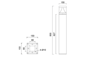 Nouveau design LED en alliage d'aluminium pelouse lumière IP65 évalué extérieur jardin borne CE EMC LVD certificat IP65 voie paysage - Product Image 5