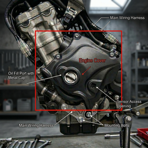 Couvercle de carter de moto en PP+ durable, coque de protection supérieure du moteur de moto - Product Image 3